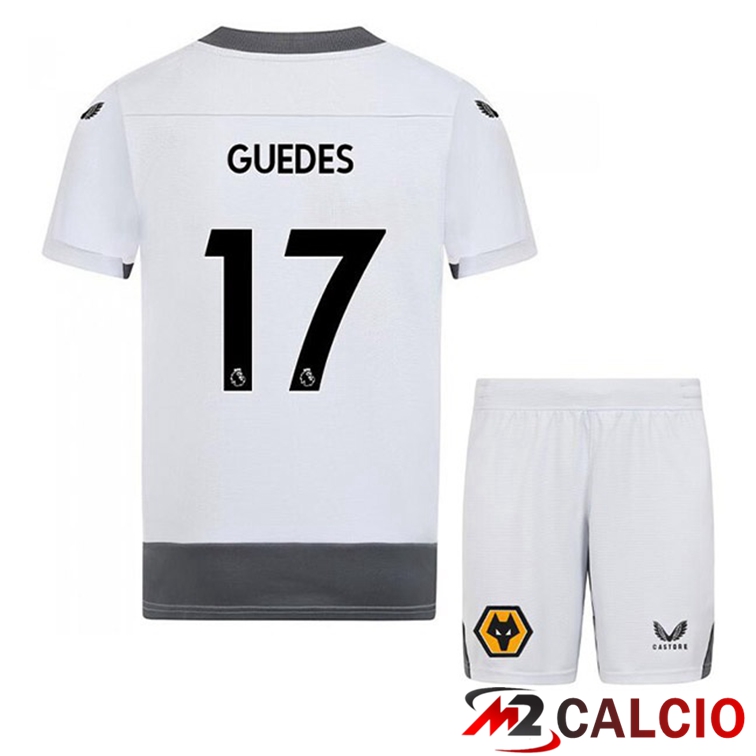 Maglie Calcio Wolves (FABIO SILVA 17) Bambino Terza Bianco Grigio 2022/2023