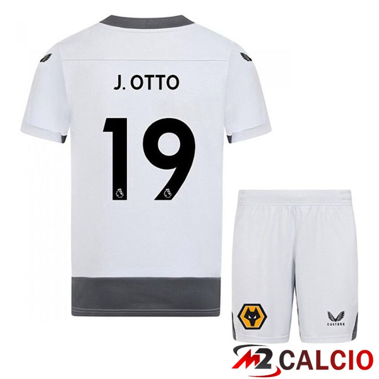 Maglie Calcio Wolves (J. OTTO 19) Bambino Terza Bianco Grigio 2022/2023
