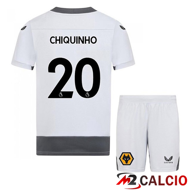 Maglie Calcio Wolves (CHIQUINHO 20) Bambino Terza Bianco Grigio 2022/2023