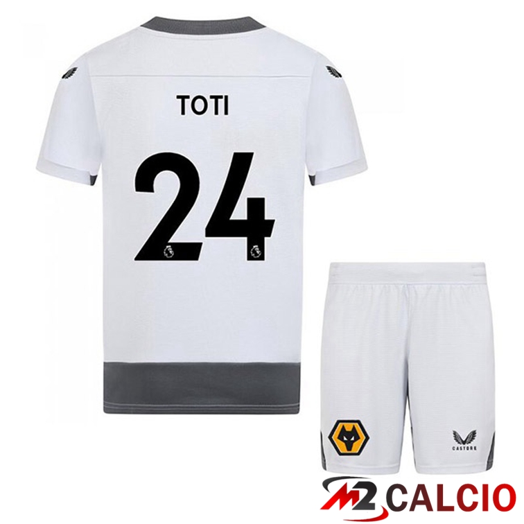 Maglie Calcio Wolves (TOTI 24) Bambino Terza Bianco Grigio 2022/2023