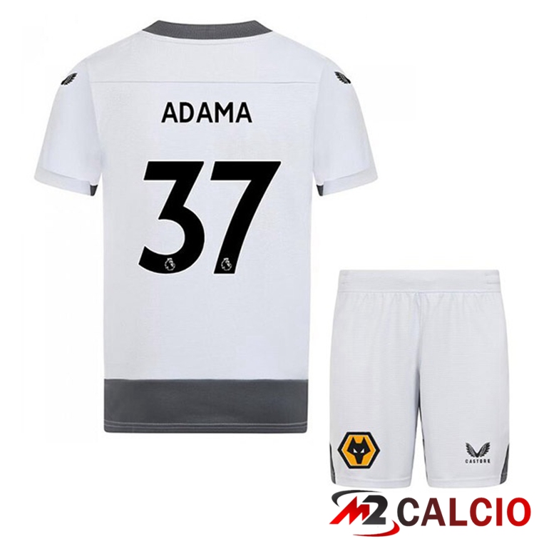 Maglie Calcio Wolves (ADAMA 37) Bambino Terza Bianco Grigio 2022/2023