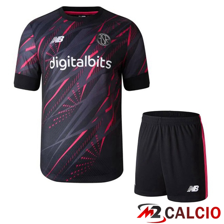 Maglie Calcio AS Roma Bambino Terza Nero 2022/2023