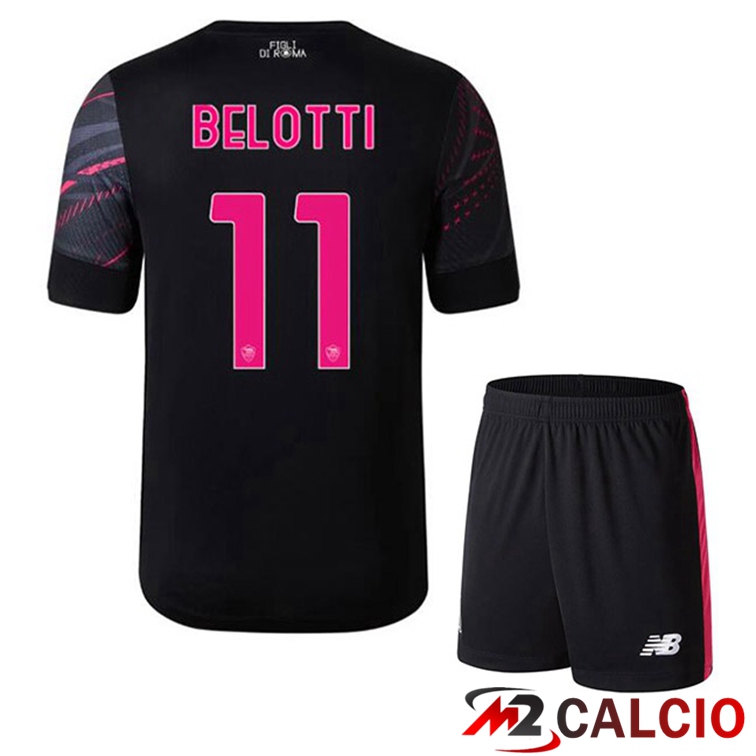 Maglie Calcio AS Roma (BELOTTI 11) Bambino Terza Nero 2022/2023