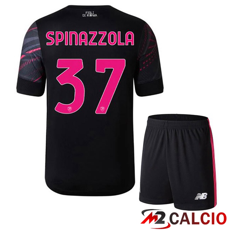 Maglie Calcio AS Roma (SPINAZZOLA 37) Bambino Terza Nero 2022/2023