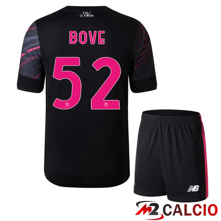 Maglie Calcio AS Roma (BOVE 52) Bambino Terza Nero 2022/2023