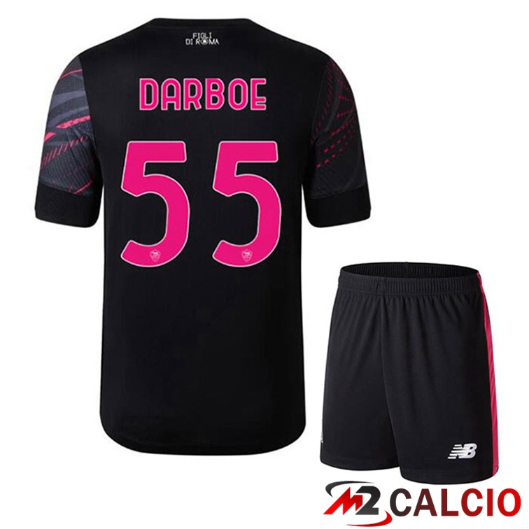 Maglie Calcio AS Roma (DARBOE 55) Bambino Terza Nero 2022/2023