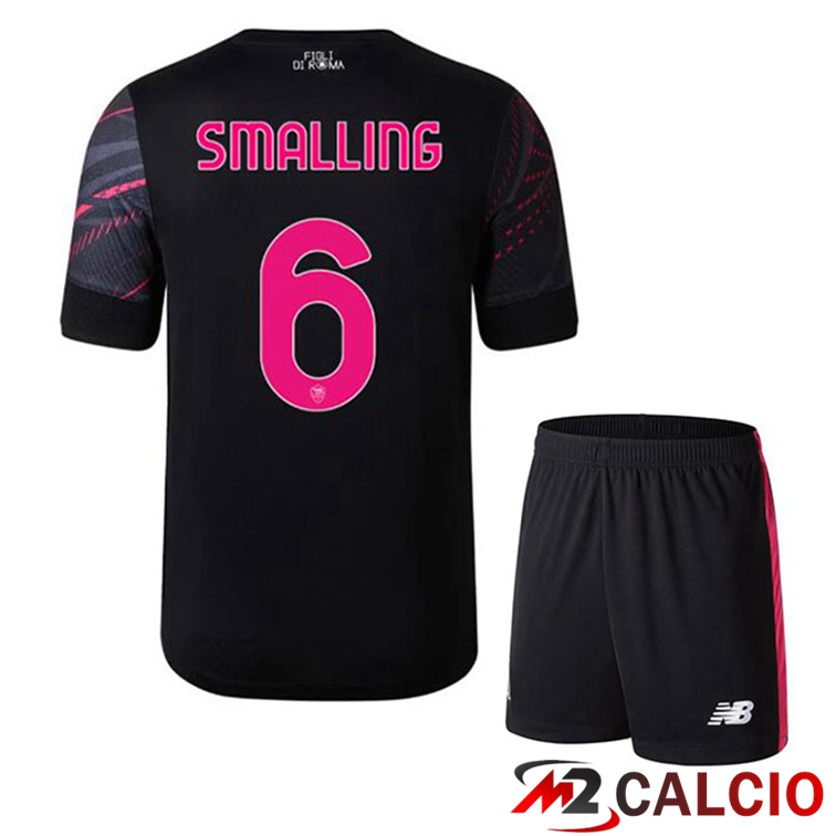 Maglie Calcio AS Roma (SMALLING 6) Bambino Terza Nero 2022/2023