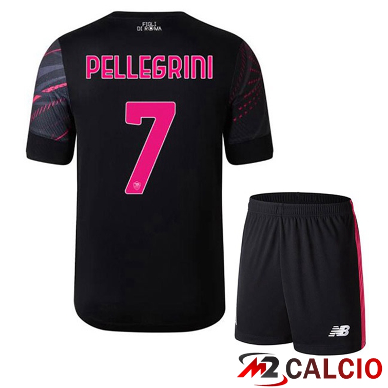 Maglie Calcio AS Roma (PELLEGRINI 7) Bambino Terza Nero 2022/2023
