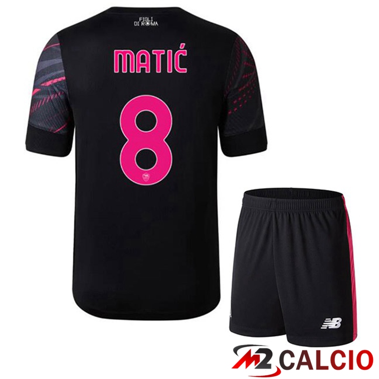Maglie Calcio AS Roma (MATIĆ 8) Bambino Terza Nero 2022/2023