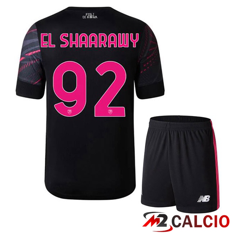 Maglie Calcio AS Roma (EL SHAARAWY 92) Bambino Terza Nero 2022/2023
