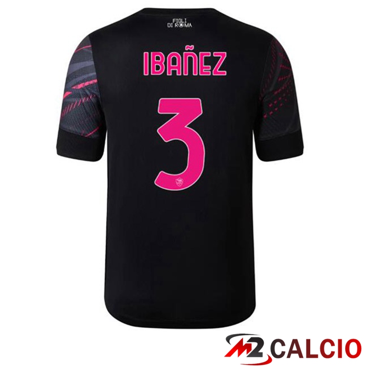 Maglie Calcio AS Roma (IBAÑEZ 3) Terza Nero 2022/2023