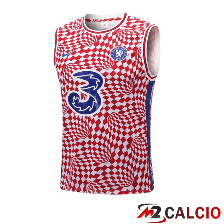 Canotta Calcio FC Chelsea Rosso Bianco 2022/2023