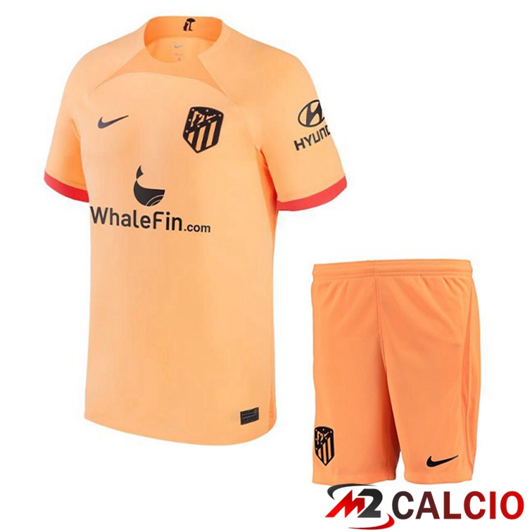 Maglie Calcio Atletico Madrid Bambino Terza Arancione 2022/2023