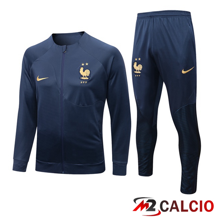 Insieme Tuta Calcio - Giacca Francia Blu Royal 2022/2023