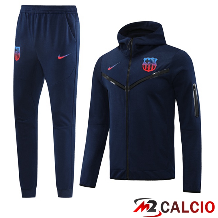 Insieme Giacca Con Cappuccio Tuta FC Barcellona Blu Royal 2022/2023