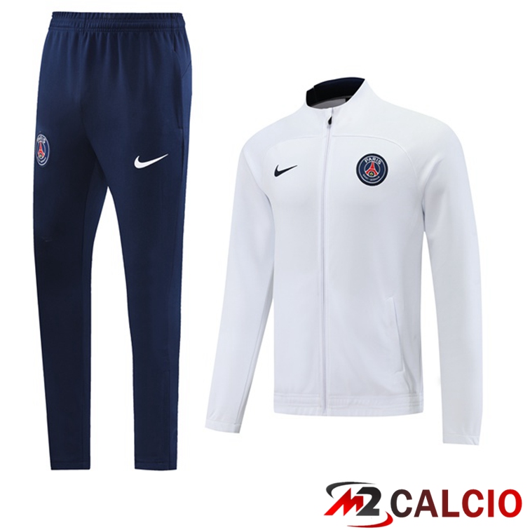 Insieme Tuta Calcio - Giacca Paris PSG Bianco 2022/2023