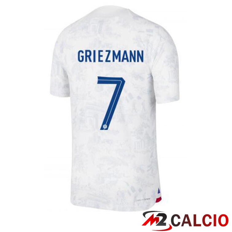 Maglie Calcio Francia (GRIEZMANN 7) Seconda Bianco Coppa Del Mondo 2022