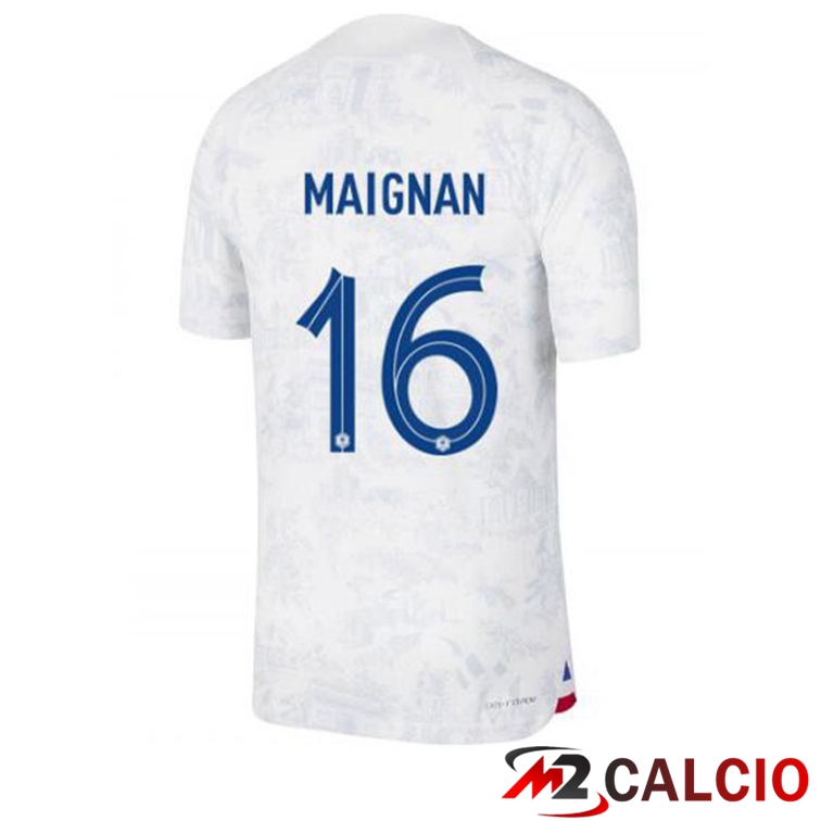 Maglie Calcio Francia (MAIGNAN 16) Seconda Bianco Coppa Del Mondo 2022