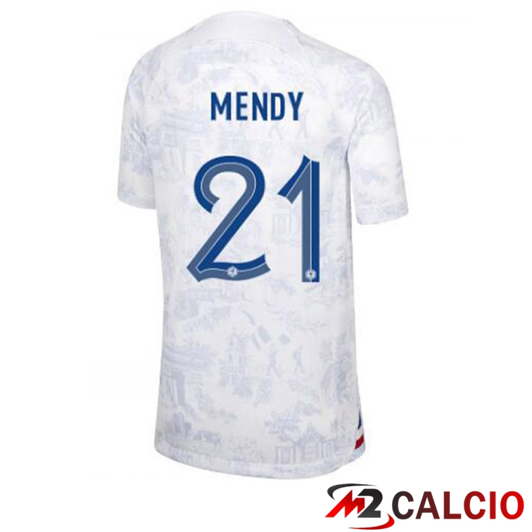 Maglie Calcio Francia (MENDY 21) Seconda Bianco Coppa Del Mondo 2022
