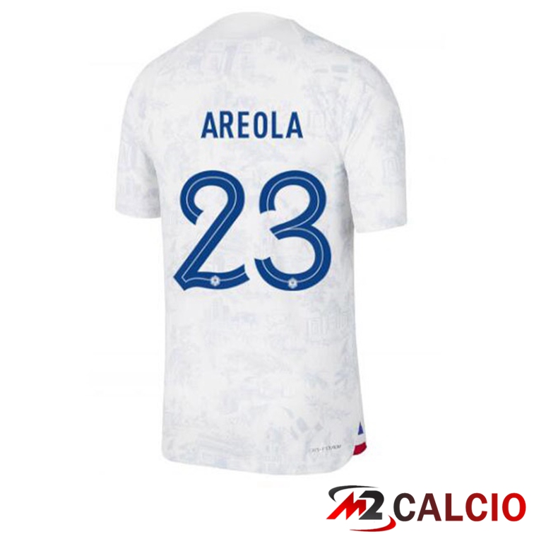 Maglie Calcio Francia (AREOLA 23) Seconda Bianco Coppa Del Mondo 2022