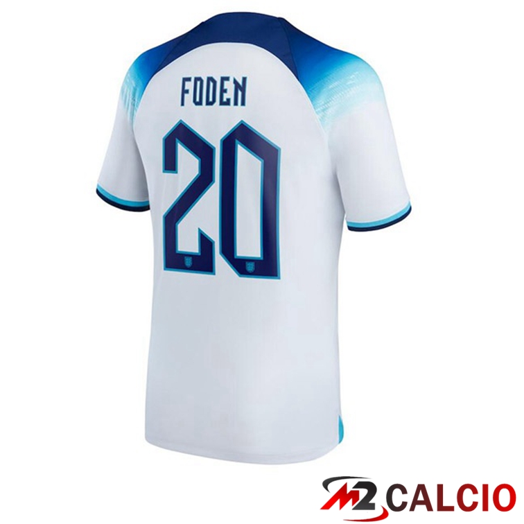 Maglie Calcio Inghilterra (FODEN 20) Prima Bianco Coppa Del Mondo 2022