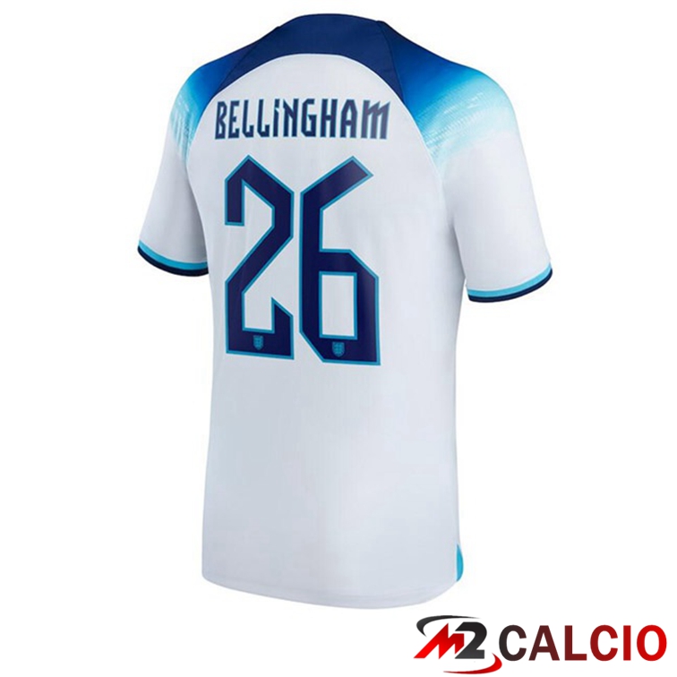 Maglie Calcio Inghilterra (BELLINGHAM 26) Prima Bianco Coppa Del Mondo 2022