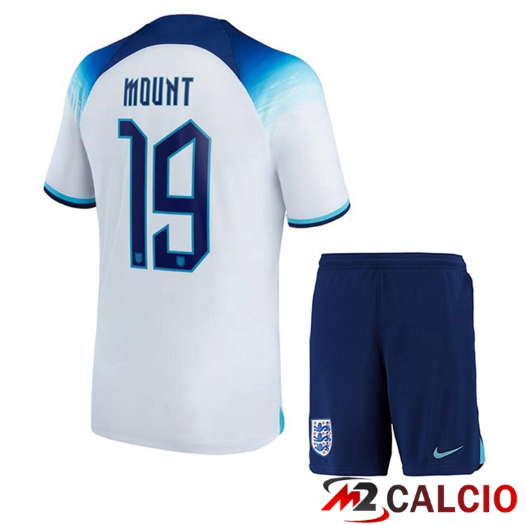 Maglie Calcio Inghilterra (MOUNT 19) Bambino Prima Bianco Coppa Del Mondo 2022