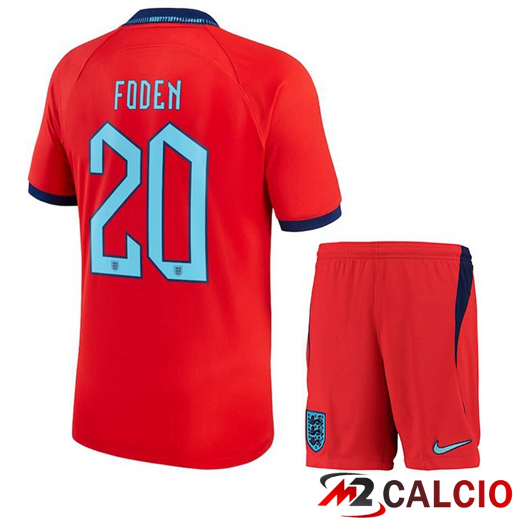 Maglie Calcio Inghilterra (FODEN 20) Bambino Seconda Rosso Coppa Del Mondo 2022