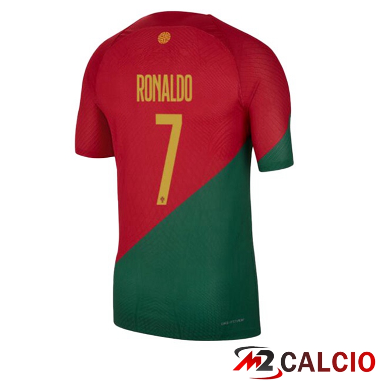 Maglie Calcio Portogallo (RONALDO 7) Prima Rosso Verde Coppa Del Mondo 2022