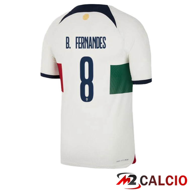 Maglie Calcio Portogallo (J. MOUTINHO 8) Seconda Bianco Rosso Coppa Del Mondo 2022