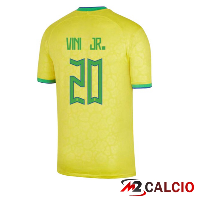 Maglie Calcio Brasile (VINI JR. 20) Prima Giallo Coppa Del Mondo 2022