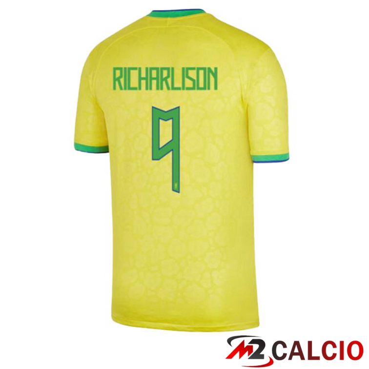 Maglie Calcio Brasile (RICHARLISON 9) Prima Giallo Coppa Del Mondo 2022