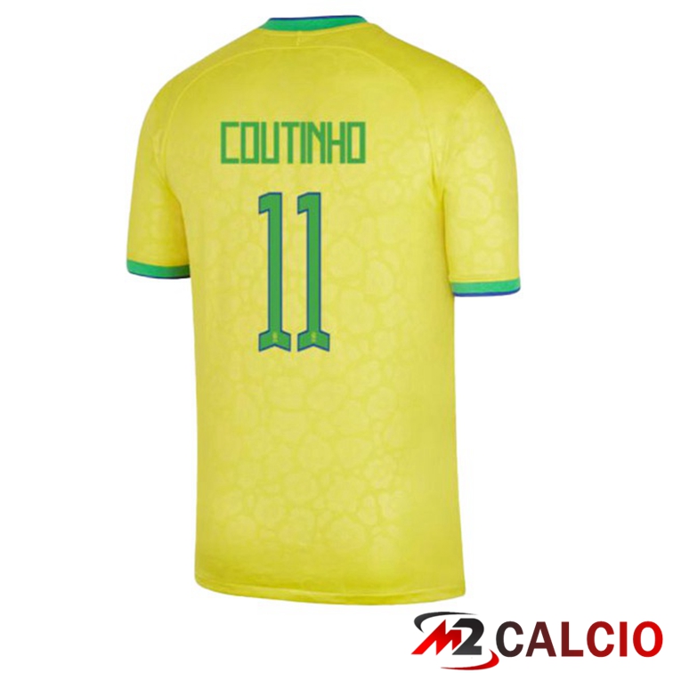 Maglie Calcio Brasile (COUTINHO 11) Prima Giallo Coppa Del Mondo 2022