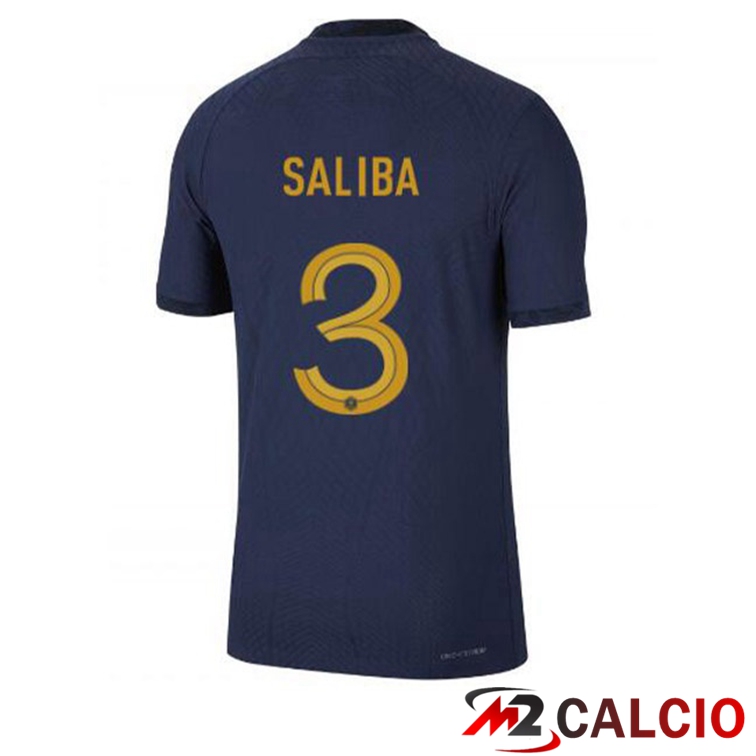 Maglie Calcio Francia (SALIBA 3) Prima Blu Royal Coppa Del Mondo 2022