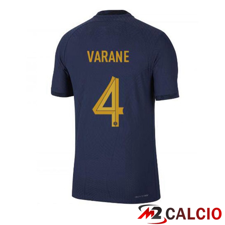 Maglie Calcio Francia (VARANE 4) Prima Blu Royal Coppa Del Mondo 2022