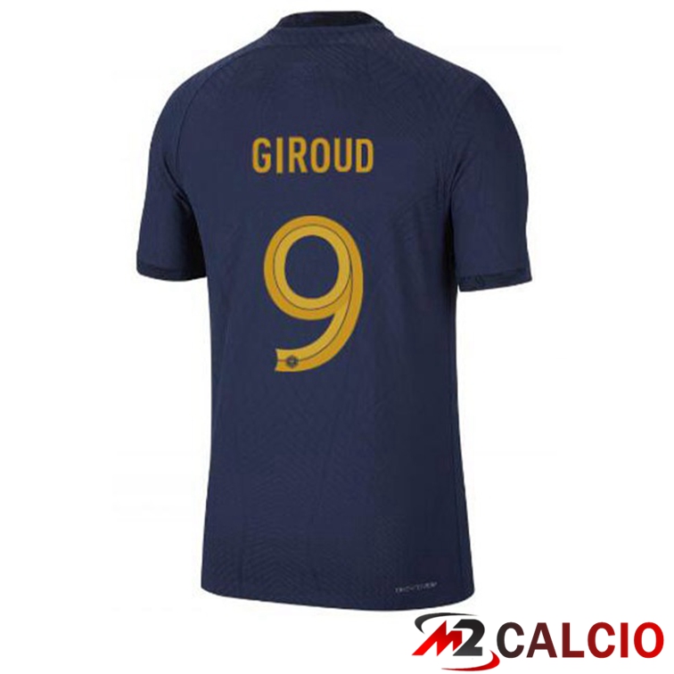 Maglie Calcio Francia (GIROUD 9) Prima Blu Royal Coppa Del Mondo 2022