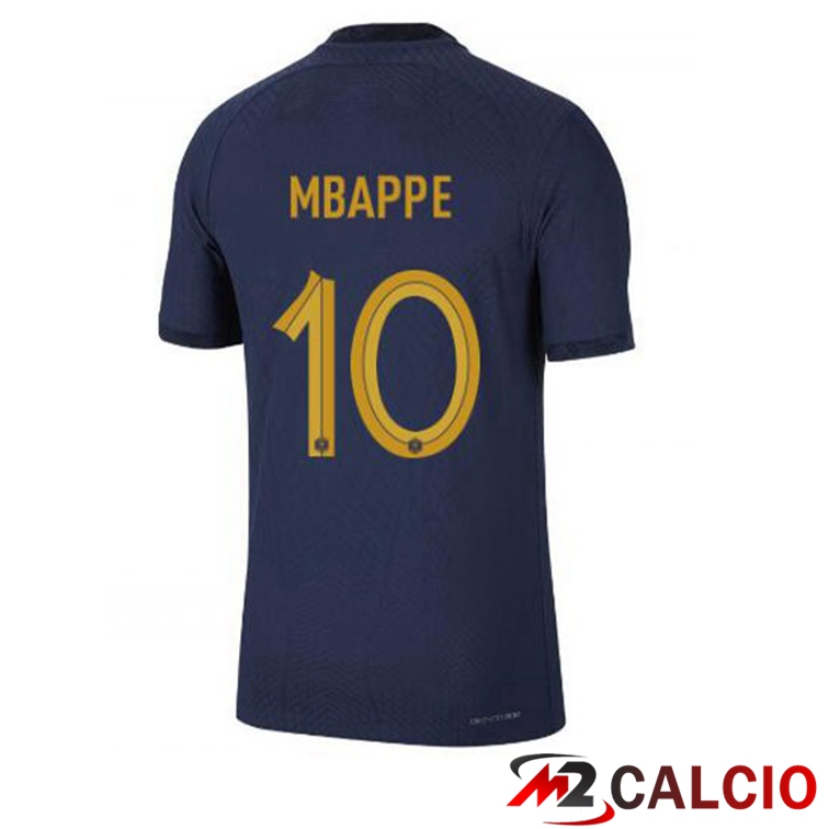 Maglie Calcio Francia (MBAPPE 10) Prima Blu Royal Coppa Del Mondo 2022