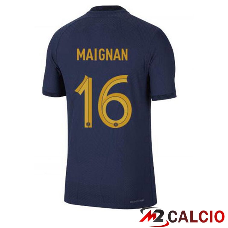 Maglie Calcio Francia (MAIGNAN 16) Prima Blu Royal Coppa Del Mondo 2022