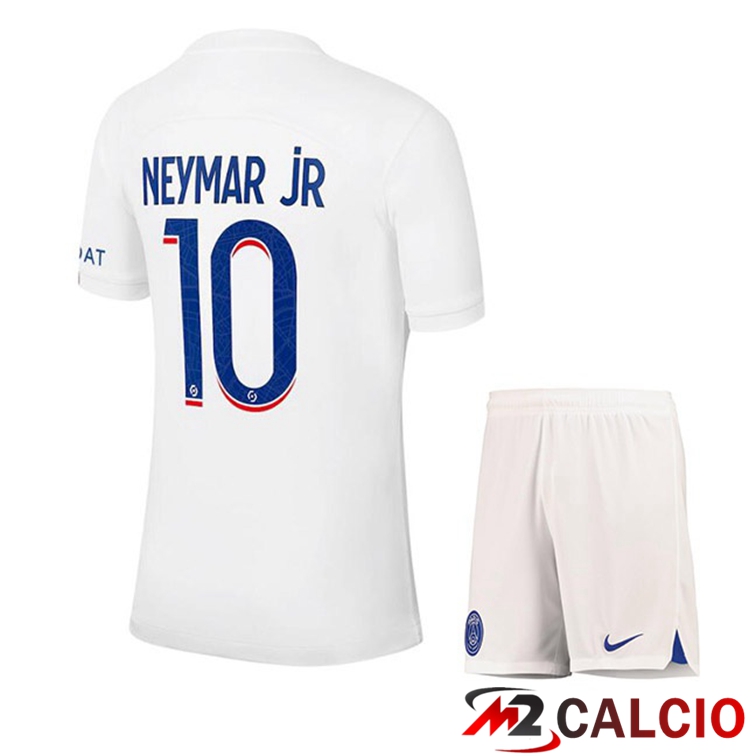Maglie Calcio Paris PSG (NEYMAR JR 10) Bambino Terza Bianco 2022/2023