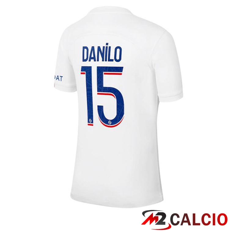 Maglie Calcio Paris PSG (DANILO 15) Terza Bianco 2022/2023
