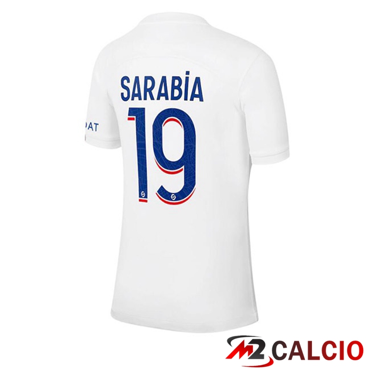 Maglie Calcio Paris PSG (SARABIA 19) Terza Bianco 2022/2023