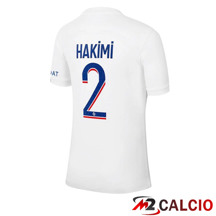 Maglie Calcio Paris PSG (HAKIMI 2) Terza Bianco 2022/2023