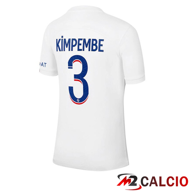 Maglie Calcio Paris PSG (KIMPEMBE 3) Terza Bianco 2022/2023