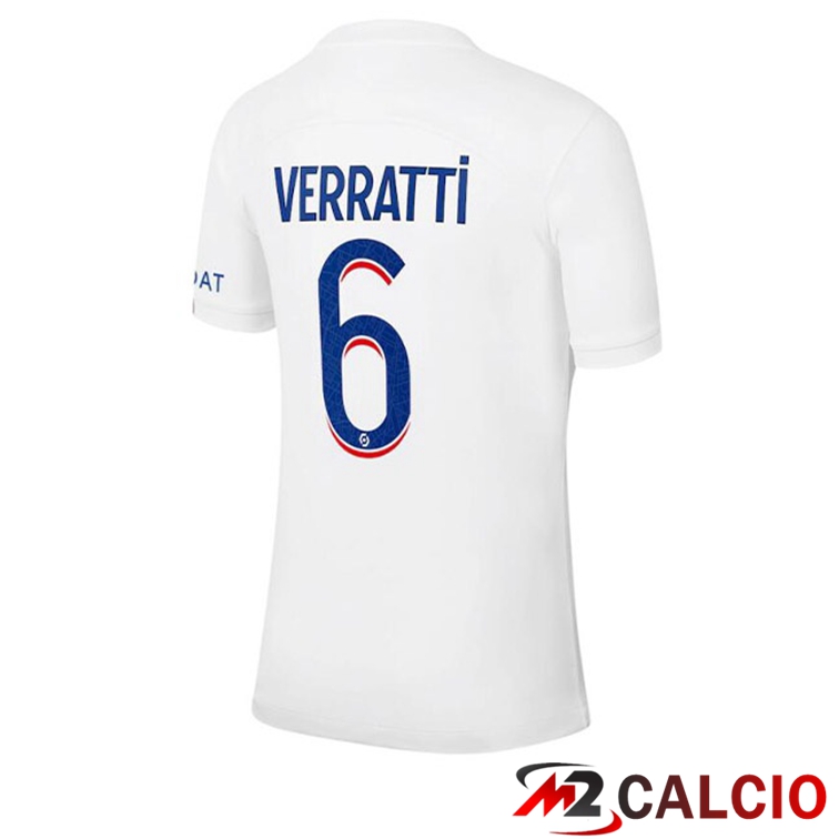 Maglie Calcio Paris PSG (VERRATTI 6) Terza Bianco 2022/2023