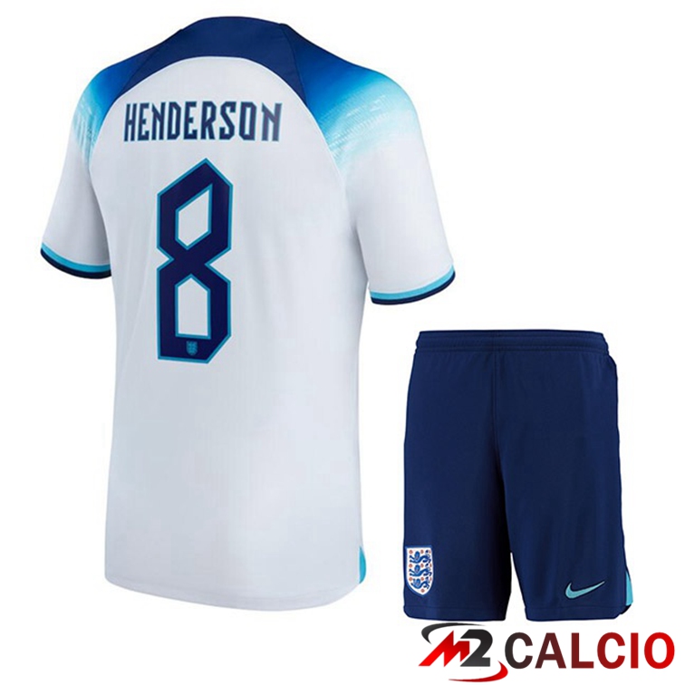 Maglie Calcio Inghilterra (HENDERSON 8) Bambino Prima Bianco 2022/2023