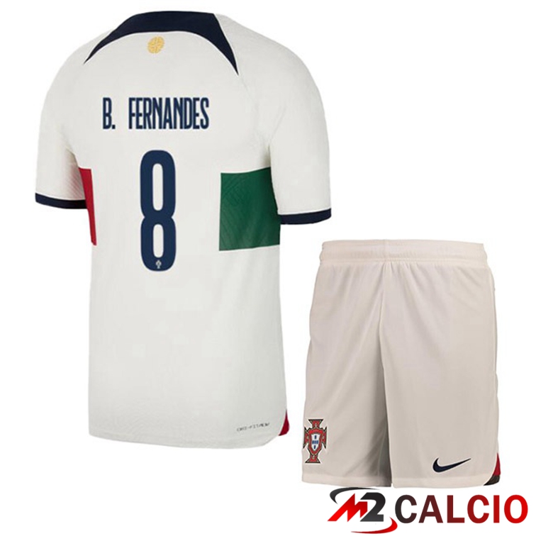 Maglie Calcio Portogallo (J. MOUTINHO 8) Bambino Seconda Bianco Rosso 2022/2023