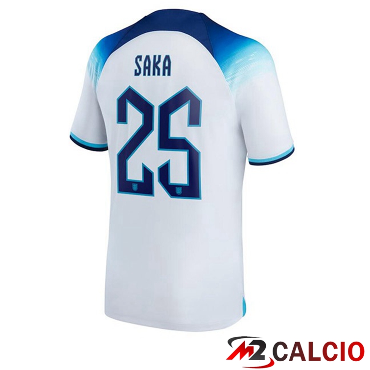 Maglie Calcio Inghilterra (SAKA 25) Prima Bianco 2022/2023