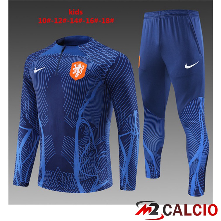 Tuta Calcio Paesi Bassi Bambino Blu Royal 2022/2023