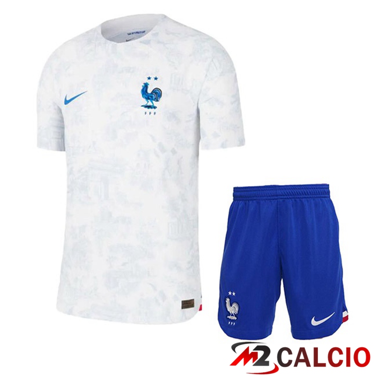 Maglie Calcio Francia Bambino Seconda Bianco Coppa Del Mondo 2022
