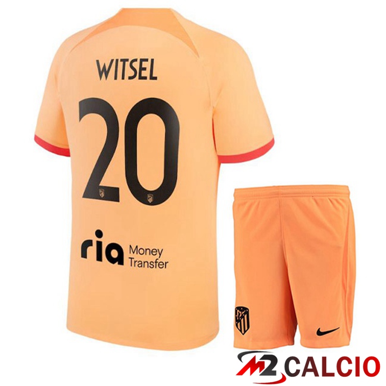Maglie Calcio Atletico Madrid (WITSEL 20) Bambino Terza Arancione 2022/2023